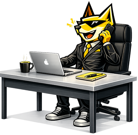 Mascotte at Desk